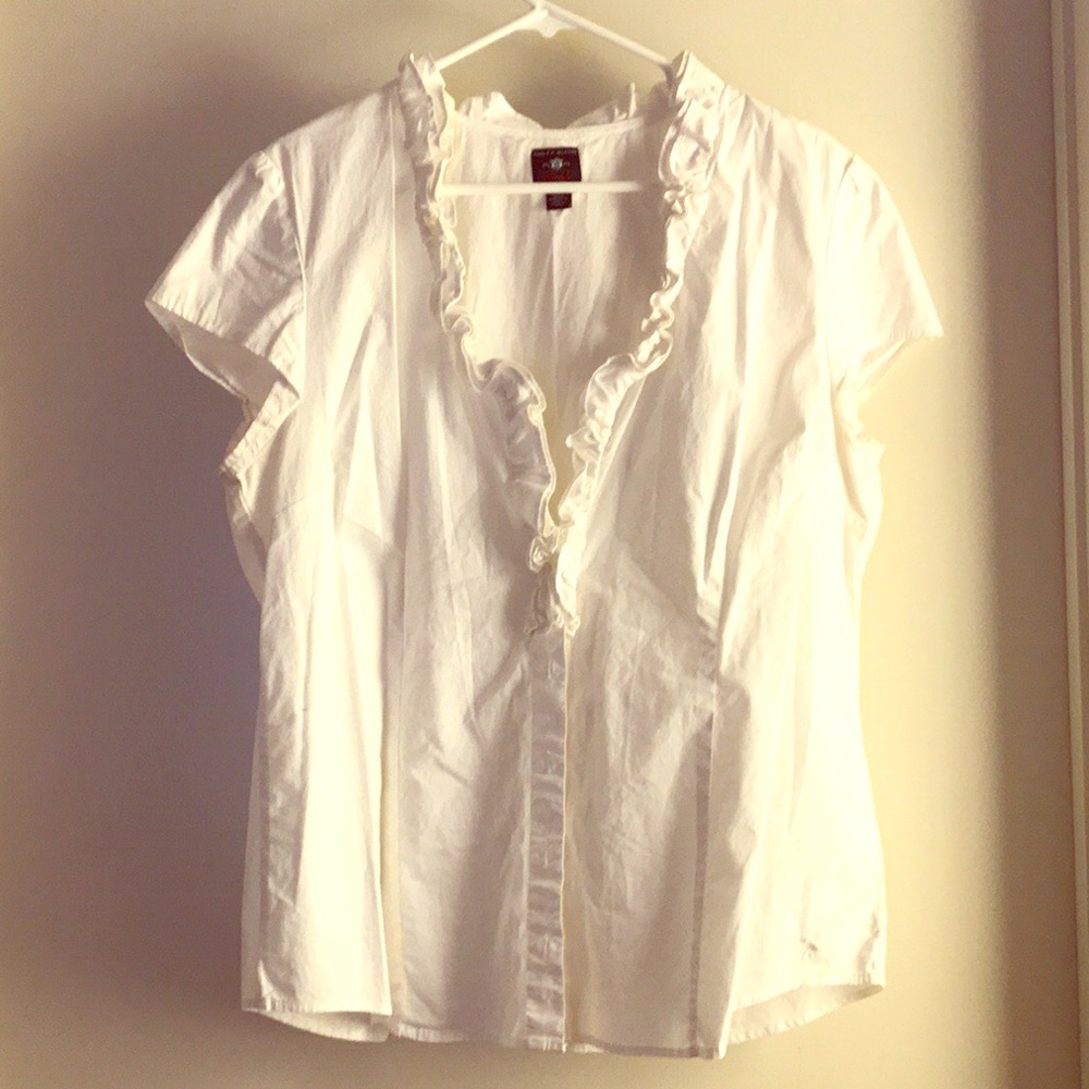Button down white top